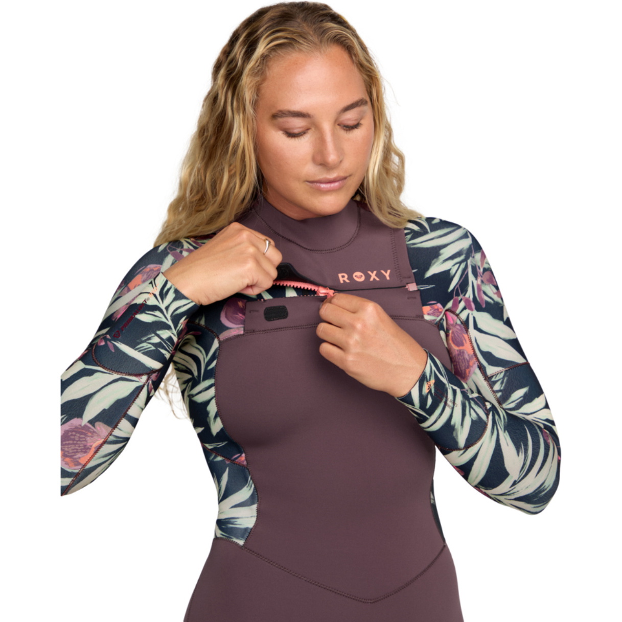 2026 Roxy Frauen Swell Natural 3/2mm Brustrei&szlig;verschluss Neoprenanzug 26BW213508 - Black Multi